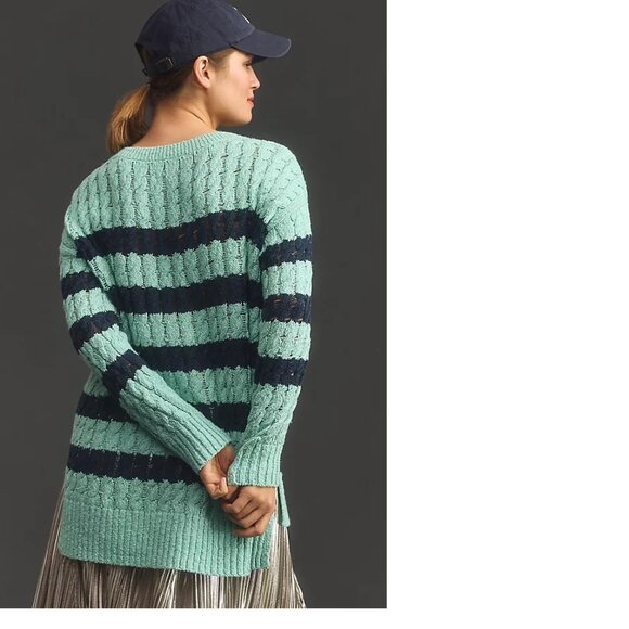 By Anthropologie Pilcro Longline Stitch Sweater size S blue color - Picture 2 of 5